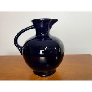 Fiesta Pitcher Cobalt Blue Juice Jug Art Deco USA Pottery Ceramic Vintage